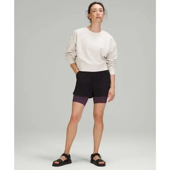 Lululemon Softstreme Perfectly Oversized Cropped Crew White Opal - Picture 2 of 9